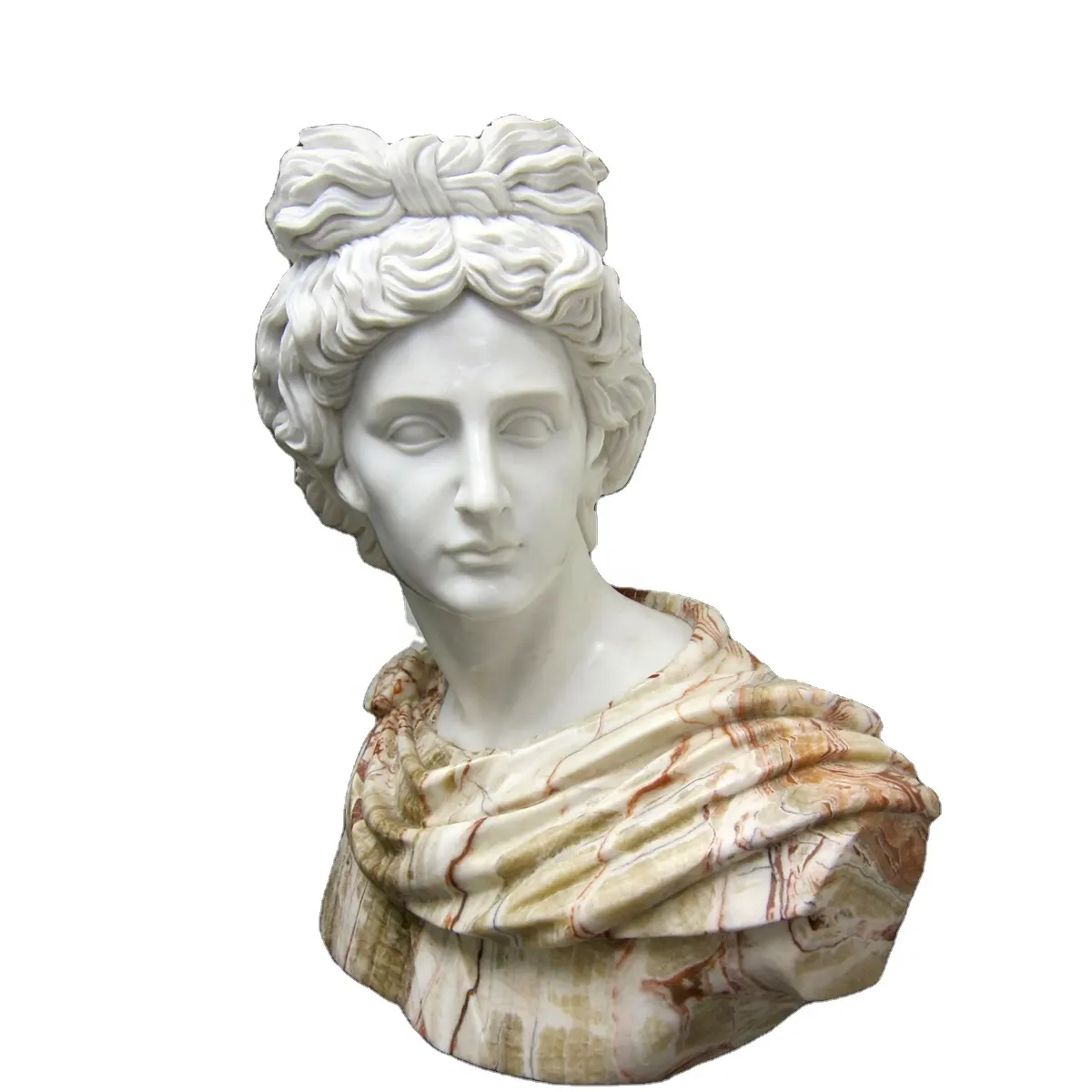 天然石アポロ大理石バスト高スキル手彫り混合色大理石頭像