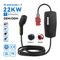 Chargeur EV portable en fibre de carbone de type 2, 3,5 kW, monophasé, 16 A, couleur personnalisée blanc/noir, directement de l'usine