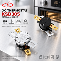 Thermostat XC KSD305 40A 250V AC à réinitialisation manuelle, interrupteur de contrôle de température bimétallique certifié CQC pour chauffe-eau, interrupteur électrique