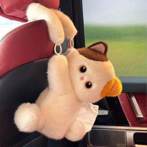 Boîte à mouchoirs pour voiture en peluche <span class=keywords><strong>chat</strong></span> mignon, design suspendu, cordon détachable, support <span class=keywords><strong>de</strong></span> serviettes en forme <span class=keywords><strong>de</strong></span> chaton <span class=keywords><strong>de</strong></span> dessin animé, doux et moelleux, décoration intérieure <span class=keywords><strong>de</strong></span> voiture - Product Image 3