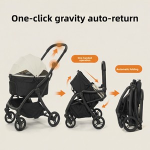 Panier de transport pliable pour animaux de compagnie à collecte automatique par gravité à un bouton, intégré pour chats et chiens, pour la promenade en extérieur, modèle transfrontalier PC206 - Product Image 2