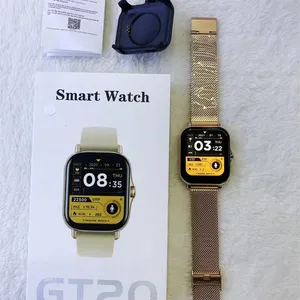 신제품 GT20 Smartwatch 1.69 인치 통화 남성 여성 팔찌 밴드 사용자 정의 다이얼 혈압 산소 스마트 시계 GT20