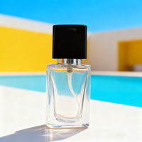 Mini bouteille de parfum vide de 15ml bouteille en verre cosmétique cloison carrée transparente avec différents bouchons