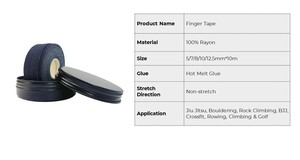 Stark klebendes atmungsaktives latex freies Baumwoll-Zinkoxid-Klebeband <span class=keywords><strong>Finger</strong></span> band 5m zum Klettern Judo Boxing Strapping Sports Protective - Product Image 6