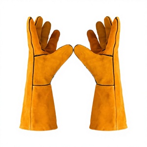Heat Resistant Genuine Cowhide Leather <b>Touch</b> <b>Screen</b> Eco-Friendly Outdoor Plain Welding <b>Gloves</b> Tig - Product Image 2
