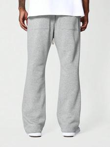 Hot Sale Flared Sweatpants 80% Cotton 20% Polyester Men's <strong>Jogger</strong> Elastane Band <strong>Plain</strong> Heather <strong>Grey</strong> Men's Fleece Sweatpants