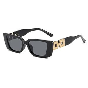 Lunettes de soleil carrées 2026 à chaîne diamantée creuse UV400, monture complète, confortables, légères, style urbain, vente en gros UE US - Product Image 4