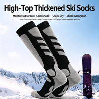 Chaussettes de ski d'hiver épaisses et isolées à fond éponge, longues, pour hommes, absorbant la transpiration, chaudes, pour sports de plein air, vente en gros usine