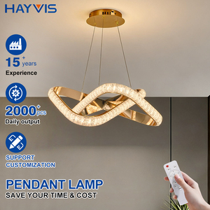 Vente directe d'usine, style moderne et luxueux, lustre d'intérieur, décoration de salle à manger, <span class=keywords><strong>lampe</strong></span> suspendue LED 3CCT 60W avec télécommande - Product Image 1