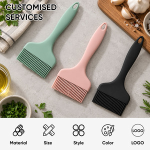 Pinceau de cuisine en silicone en gros, qualité alimentaire, pour barbecue et pâtisserie, résistant à la chaleur, compatible lave-vaisselle, tête de 9 cm de large, 5 couleurs, facile à utiliser - Product Image 2
