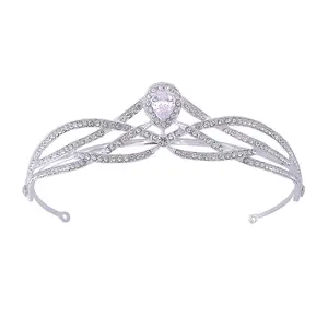 Tiara de princesa cinderela pedra preciosa tiara, endereço de cabeça para casamento, strass, coroa de verão