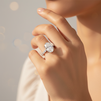 Produit Tendance 2026 Vente en Gros Bijoux Bague de Mariage S925 2CT Moissanite Taille Ovale Plaqué Rhodium Bague Diamant