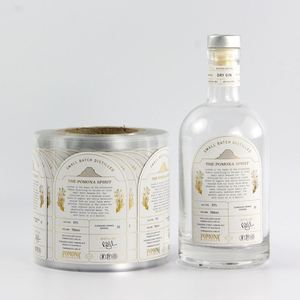 Étiquette personnalisée de luxe avec estampage à chaud doré sur papier texturé adhésif pour bouteilles de vodka, bière, vin et emballages - Product Image 3