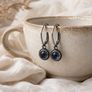 Orecchini vintage blu Orecchini minimalisti con perno Orecchini piccoli in stile boho Accessori di bigiotteria alla moda per le donne - Product Image 6