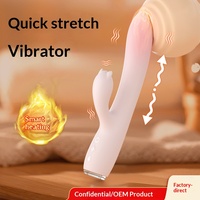 Teleskopischer Heizvibrator USB-Aufladbar Wasserdicht Umweltfreundlich 10-Gang G-Punkt-Stimulator mit 50 dB Lautstärke für Frauenmasturbation