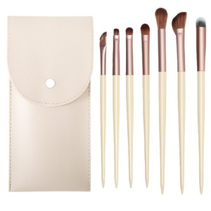 Juego de brochas para sombra de ojos, 7 piezas, pelo sintético, mango de madera, forma plana para aplicación de maquillaje - Product Image 5