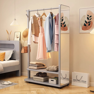 Perchero de madera maciza de 80x32x107cm, diseño moderno con espejo, multiusos, para uso en el hogar y el dormitorio - Product Image 4