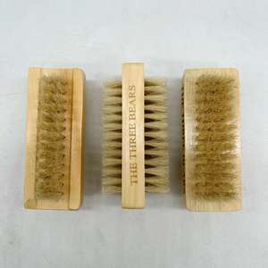 Herramienta de pedicura con logotipo personalizado, cepillo de polvo de madera de bambú Natural, cerdas suaves de jabalí de doble cara, cepillo de limpieza de uñas - Product Image 6