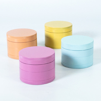 Nouveau design de produit, moulin à herbes en céramique en alliage d'aluminium à 4 couches, logo personnalisé, vente en gros OEM/ODM, briquets et accessoires pour fumer
