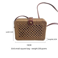 Sac à bandoulière rétro en paille pour femme, sac fourre-tout d'été en rotin tressé à la main, forme double seau, doublure en coton, style brise naturelle de plage