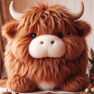 Peluche de Vaca de Gran Tamaño, Peluche de Vaca de las Tierras Altas Escocesas, Lindos Animales de Peluche Realistas, Peluche de Animales de <span class=keywords><strong>Granja</strong></span> Suaves - Product Image 3