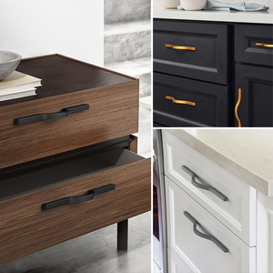 Wardrobe Kitchen Cabinet Drawer Handles Customized Color Modern Europe Simple Aluminum Alloy <b>for</b> Bedroom <b>Bathroom</b> Dresser Hotel - Product Image 4