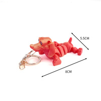 Figurine de chien teckel articulée imprimée en 3D, modèle animal flexible en PLA, jouet anti-stress, chiot mignon, décoration de bureau, cadeau pour