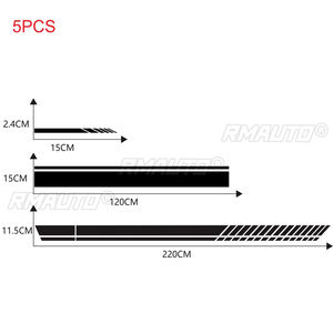 5 pegatinas universales de vinilo para cubrir espejos retrovisores y tiras laterales de coche, antiarañazos - Product Image 6