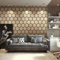 Pour panneau mural acoustique décoratif d'intérieur moderne certifié FSC jaune noir MDF technique placage de bois flûte à lattes en bois pour Ho