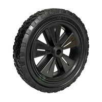 Roues en caoutchouc de 7 pouces de haute qualité Pneus texturés rhombiques Roues creuses à noyau en plastique Roulettes silencieuses et résistantes à l'usure