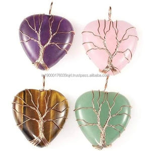 Cristales de piedra natural, piedras preciosas curativas, ágata, collar con colgante de ágata en forma de hoja grabada de cuarzo rosa a granel - Product Image 4