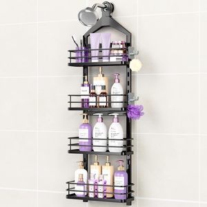 4 Tier Height-Adjustable <strong>Shower</strong> Caddy Hanging Anti-Swing-Over the <strong>Shower</strong> Household Punch-free Organize Wall <strong>Storage</strong> <strong>Shower</strong> - Product Image 2