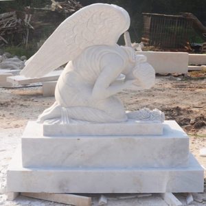 Statues d'anges en pierre antique, figurines en marbre, sculpture d'<span class=keywords><strong>ange</strong></span> pleurant <span class=keywords><strong>triste</strong></span> pour cimetière - Product Image 4