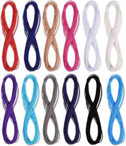 Cordón Elástico Multicolor para Abalorios de 1 mm - 12 Colores, Hilo Elástico para Hacer Joyas, Pulseras, Collares, Costura y Manualidades - Product Image 1