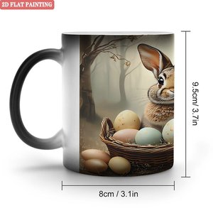 Frosted Black <b>Ceramic</b> Mug 11oz Heat Activated Color Changing <b>Cup</b> Daily Use - Product Image 1