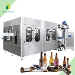 Small Bottle Beer /Carbonated Drink Beverage Filling Packing Labeling Machine for Glass Bottle