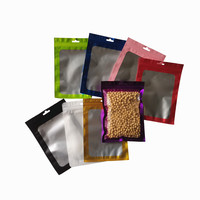 Emballage alimentaire personnalisable noir mat, pour bonbons et noix, 50 unités, sac en plastique Mylar avec fermeture éclair plate