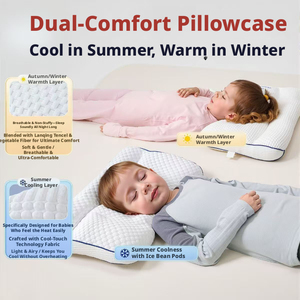 Almohada Cervical Rectangular para Bebés y Niños, Relleno de Algodón Perlado Lyocell/Fibra de Ajenjo, Diseño Multifuncional para Niños de 1 a 4 Años - Product Image 2