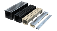Couvercle de caniveau en U avec grille en plastique pour allée, garage et drainage industriel