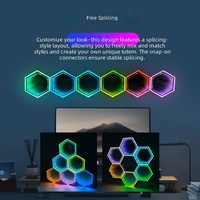 Luz Ambiental Iridiscente para Juegos, Activada por Sonido, Alimentada por USB, con Lente Acrílica de Panal, Estilo Abismo, Sincronización Musical, Ambiente Rítmico