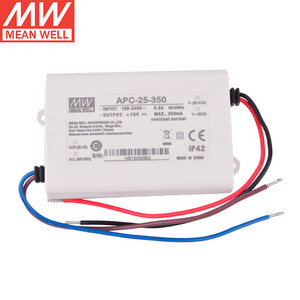 Mean Well APC-25-350 25W Constant <strong>Current</strong> <strong>LED</strong> Driver 350mA 15-50V Onput IP42 Ideal for <strong>LED</strong> Lighting <strong>Applications</strong> - Product Image 1