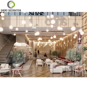 เฟอร์นิเจอร์ร้านกาแฟสไตล์โมเดิร์นมินิมอล ไฟ LED หรูหรา ชุดโต๊ะและเก้าอี้ร้านกาแฟ ร้านชานม ดีไซน์เนอร์ - Product Image 2