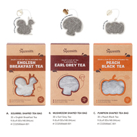 Assortiment de Sachets de Thé Façonnés Artisanalement 30 pièces Formes Naturelles PLA Biodégradable Sans Plastique Vente en Gros Personnalisé Usine Marque Privée OEM ODM