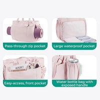 Sac fourre-tout matelassé en nylon avec logo personnalisé pour femmes, grande capacité, sac à main pour ordinateur portable, fermeture éclair, sac de voyage, de travail, de sport
