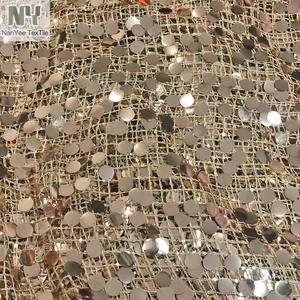 نسيج نانى 3 + 18 قماش دانتيل مطرز بالترتر مطرز قابل للذوبان في الماء متدلي من الذهب الوردي - Product Image 6