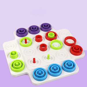 Juego de Mesa 2 en 1, Divertido, de Madera, Colorido, Trampa, Círculo, Ajedrez, Tres en Raya, Juguetes de Rompecabezas Interactivos para Padres e Hijos - Product Image 6