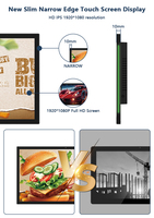 Panneau publicitaire numérique LCD mural pour intérieur, 15,6 pouces, résolution 1920x1080, option OEM, garantie 1 an