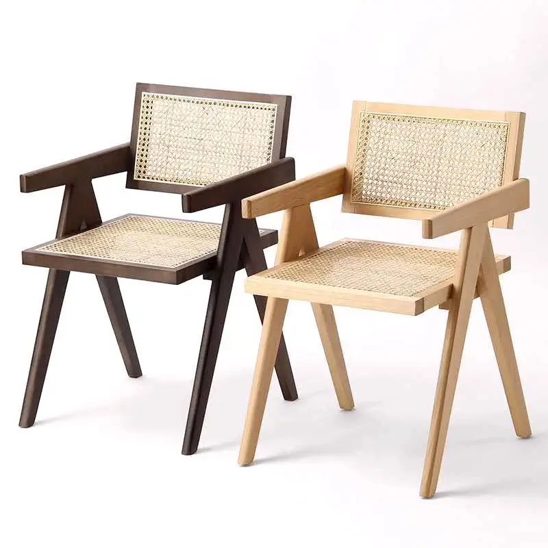 Orangefurn Nordic minimalist Chandigarh vintage rattan chair restaurant furniture wooden dining chair