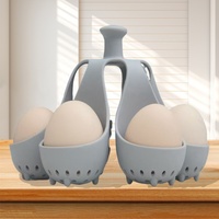 Cuiseur à œufs en silicone résistant aux hautes températures, accessoire pour aliments pour bébés, plateau à œufs 4/6 trous, outil de cuisine, support créatif pour la cuisson des œufs