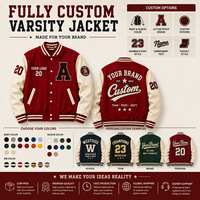 Blouson universitaire en cuir d'hiver coupe oversize et carrée, faible MOQ, broderie lourde personnalisée, épaules tombantes, style Letterman, OEM